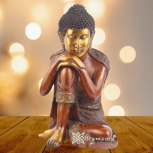 Brass Buddha Weight 14 Kg & Height 18 Inch