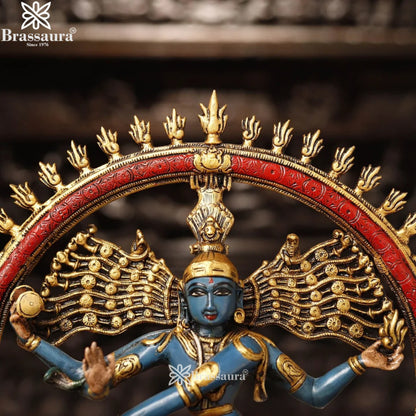 Brass Vintage Dancing Natraj Statue Weight 7.78 Kg And Height 10.5 Inch