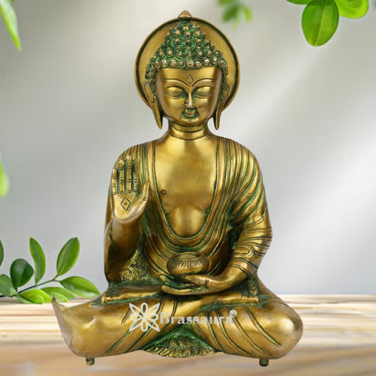 Brass Blessing Buddha Weight 5 kg & Height 12 Inch