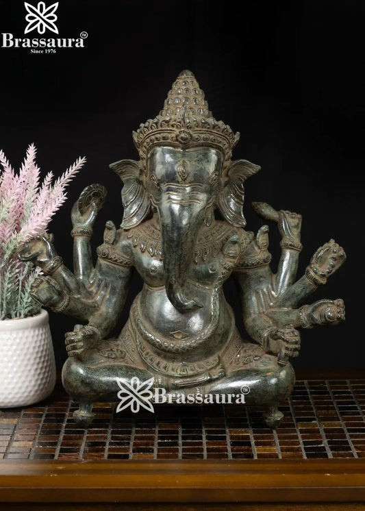 Bronze Ganesha Statue Weight 11.4 Kg And Height 18 Inch