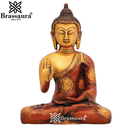 Brass Blessing Buddha Weight 1.8 kg & Height 7 Inch