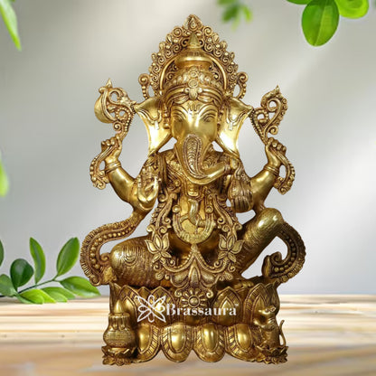 Brass Ganesha Weight 21 Kg & Height 20.7 Inch