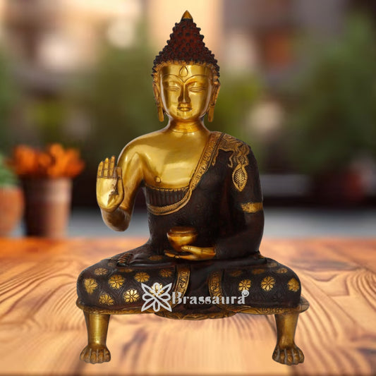 Brass Blessing Artistic Buddha Weight 11 kg & Height 21 Inch