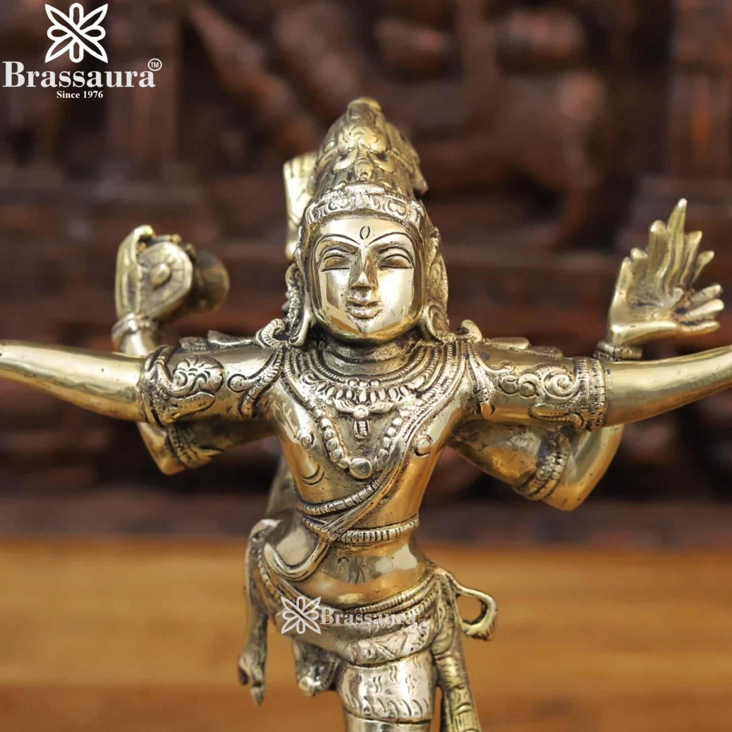 Brass Dancing Natraj Statue Weight 4.28 Kg And Height 13.5 Inch