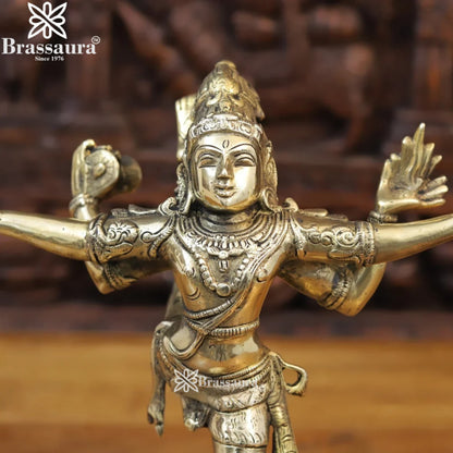 Brass Dancing Natraj Statue Weight 4.28 Kg And Height 13.5 Inch