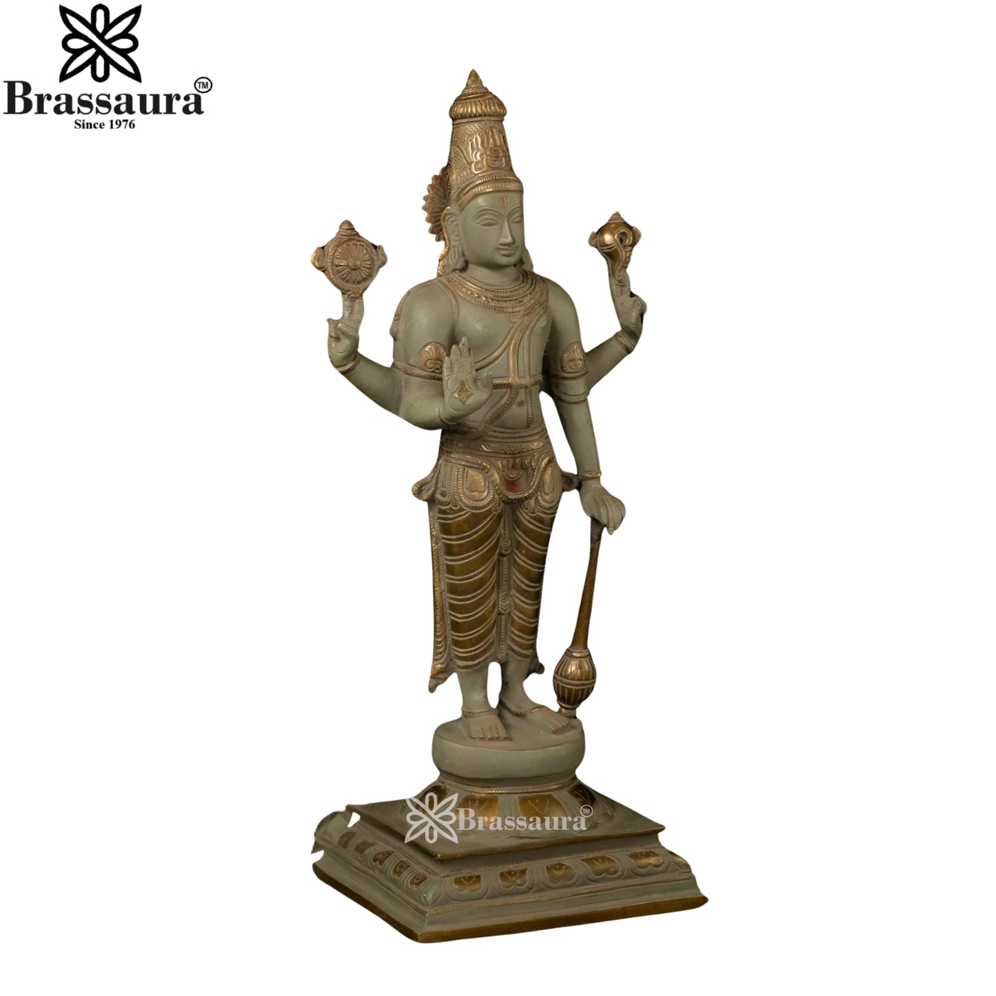 Brass Vishnu Statue Weight 7.3 Kg And Height 18 Inch