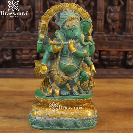 Brass Ring Ganesha Weight 13.6 Kg & Height 17 Inch
