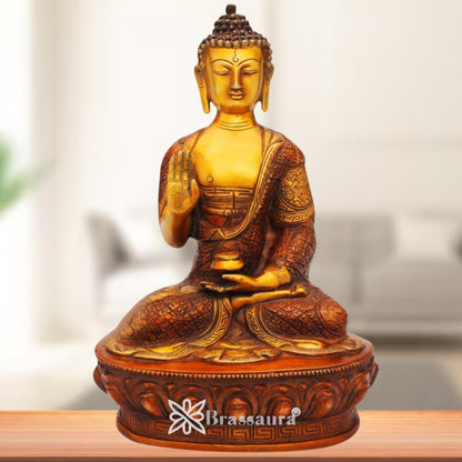 Brass Vintage Buddha Weight 4.3 Kg & Height 12 Inch