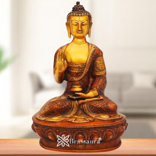 Brass Vintage Buddha Weight 4.3 Kg & Height 12 Inch