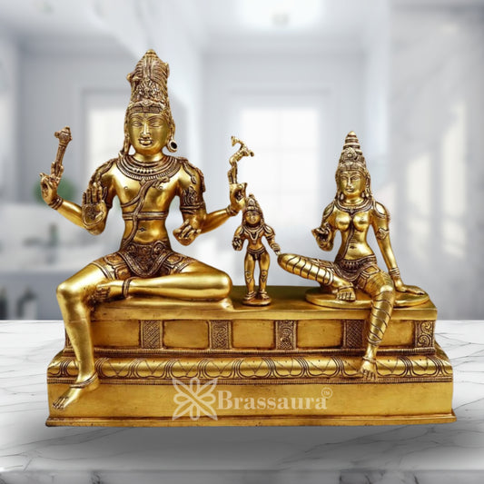 Brass Shiva With Parvati Statue Weight 10 Kg And Height 13 Inch