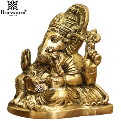 Brass Ganesha Statue Weight 2.3 Kg And Height 6.5 Inch
