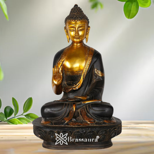 Brass Blessing Buddha Weight 8.5 kg & Height 16 Inch