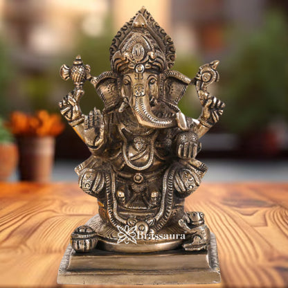 Brass Ganesha Statue Weight 2.3 Kg & Height 7 Inch