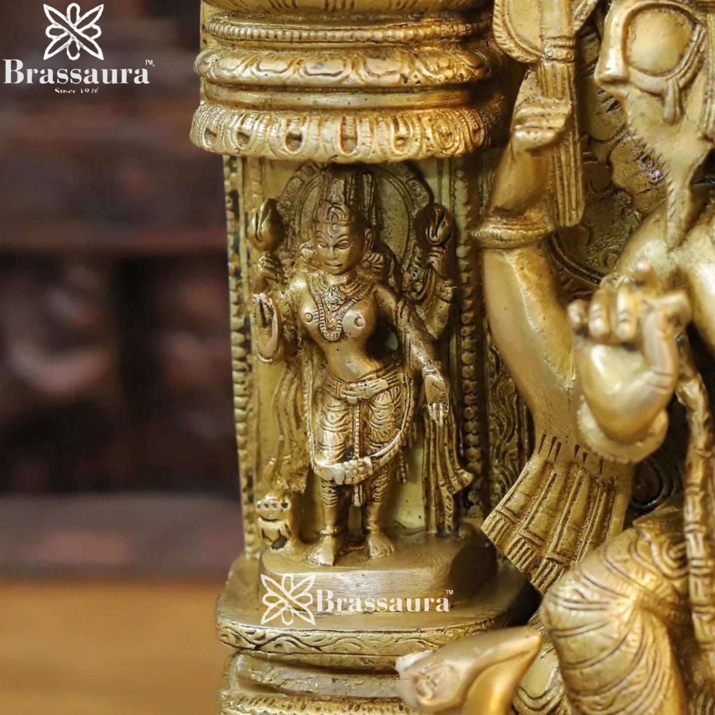 Brass Ring Ganesha Weight 19.32 Kg & Height 18.5 Inch