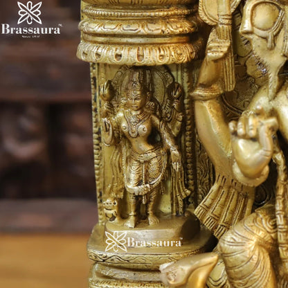 Brass Ring Ganesha Weight 19.32 Kg & Height 18.5 Inch