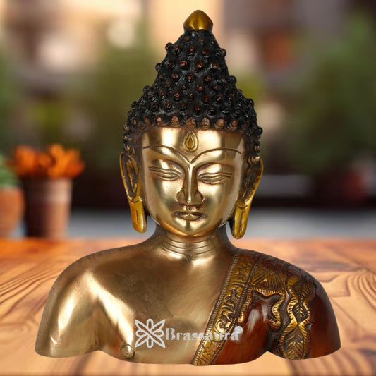 Brass Head Buddha Weight 3 kg & Height 9 Inch