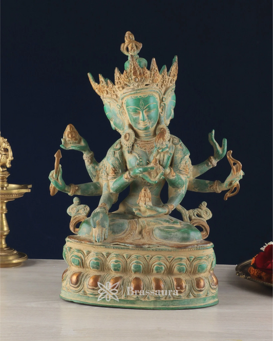 Brassaura™ Pure Brass Tara Idol – Height 13.5 Inches, Weight 5.8 Kgs