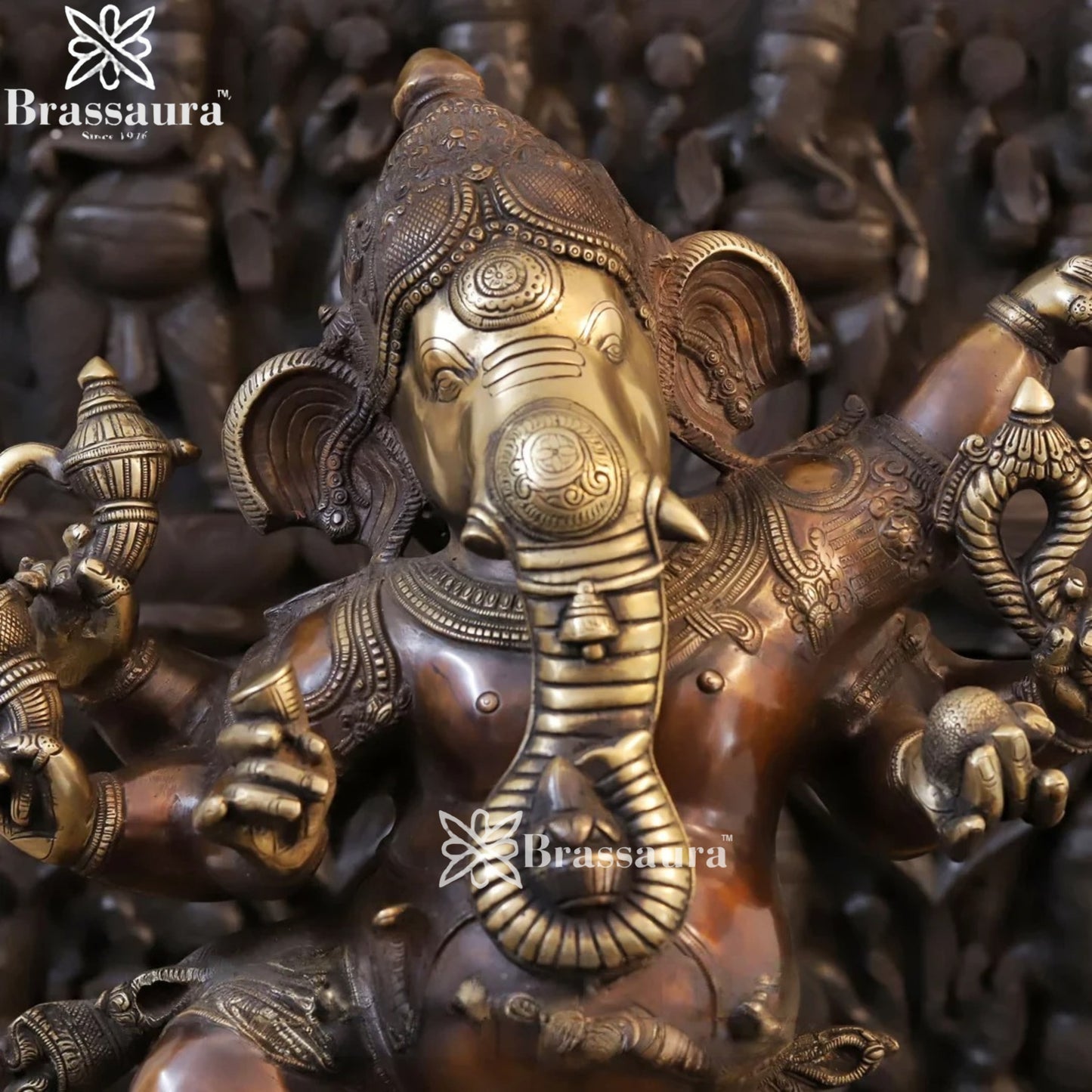 Brass Dancing Ganesha Weight 34.6 Kg & Height 30 Inch