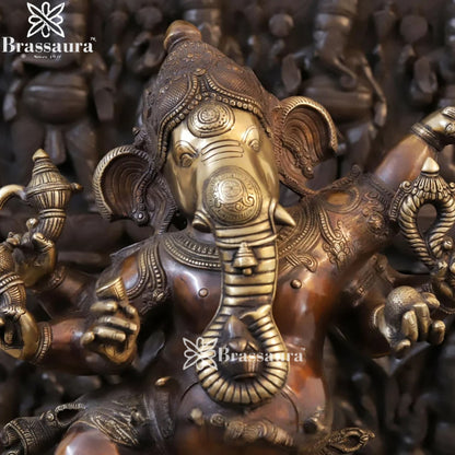 Brass Dancing Ganesha Weight 34.6 Kg & Height 30 Inch