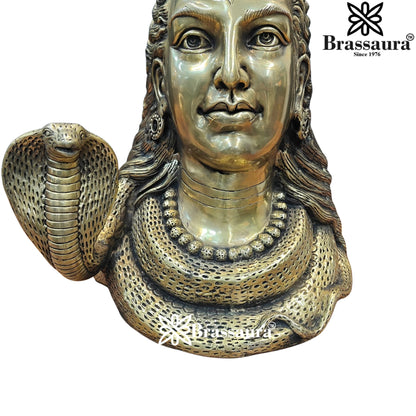 Brass Royal Golden Shiva Mukhlingam Weight 30Kg & Height 27 Inch