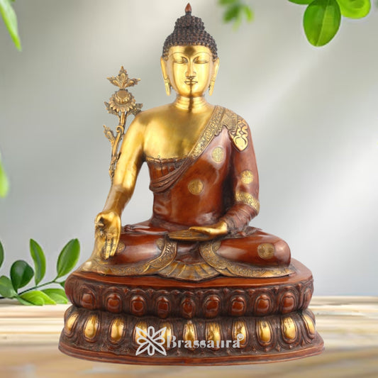 Brass Bhumisprasa Buddha Weight 34 Kg & Height 32 Inch