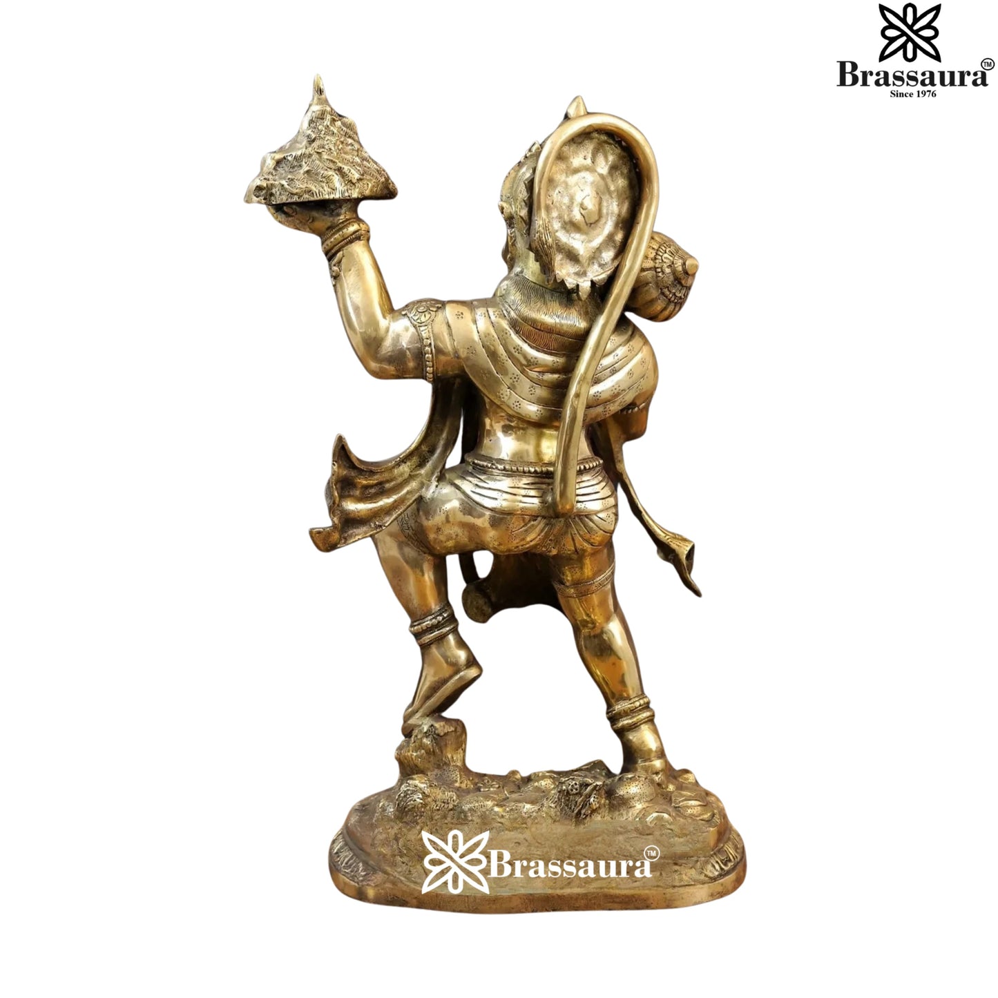 Brassaura™ Handcrafted Brass Hanuman Murti – Height 27 Inches & Weight 25.5 Kgs | Festive Use