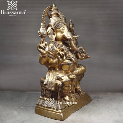 Brass Big Ganesha Weight 200 Kg & Height 62 Inch