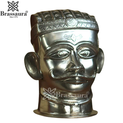 Brass Silver Shiva Mukhlingam Statue Weight 4.6 Kg And Height 8.5 Inch