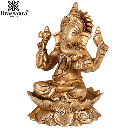 Brass Ganesha Statue Weight 2 Kg & Height 6 Inch