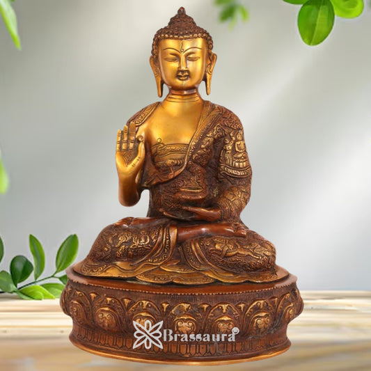 Brass Vintage Buddha Weight 7.3 Kg & Height 14 inch