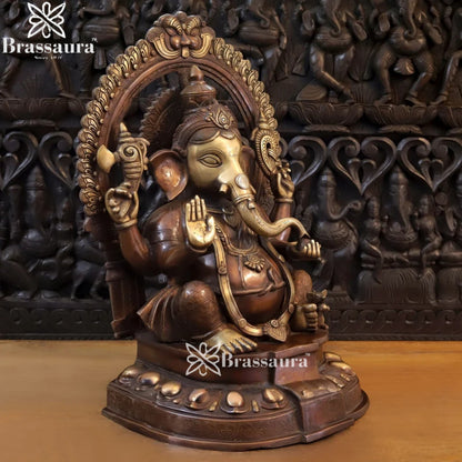 Brass Ring Ganesha Weight 35.5 Kg & Height 28 Inch
