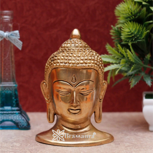 Brass Head Royal Golden Buddha Weight 1 kg & Height 5 Inch