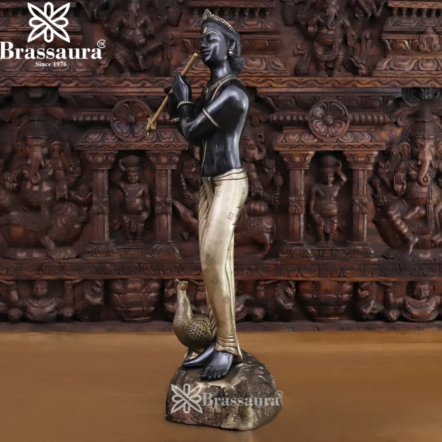 Brass Krishna Murti Weight 16.6 Kg And Height 29 Inch