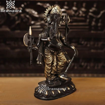 Brass Standing Ganesha Weight 10.2 Kg & Height 19 Inch