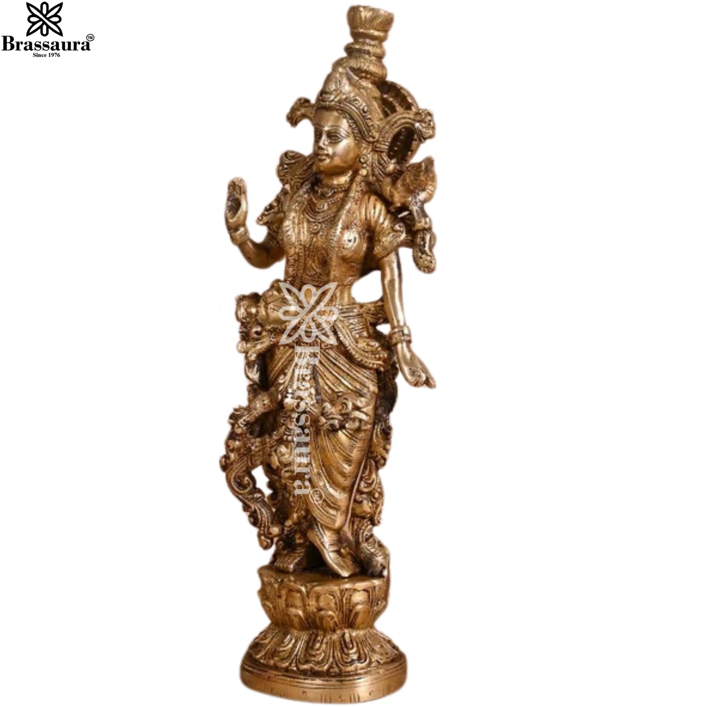 Brass Krishna Murti Weight 3.4 Kg And Height 14 Inch