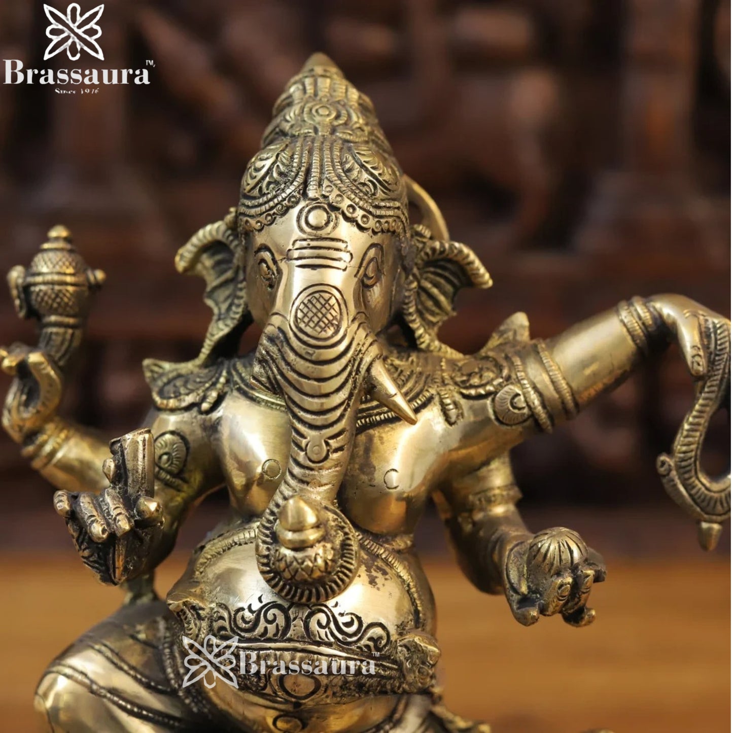Brass Dancing Ganesha Weight 6 Kg & Height 14 Inch