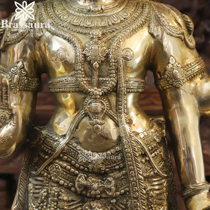 Brass Super fine Vishnu Statue Weight 32.8 Kg And Height 41.5 Inch