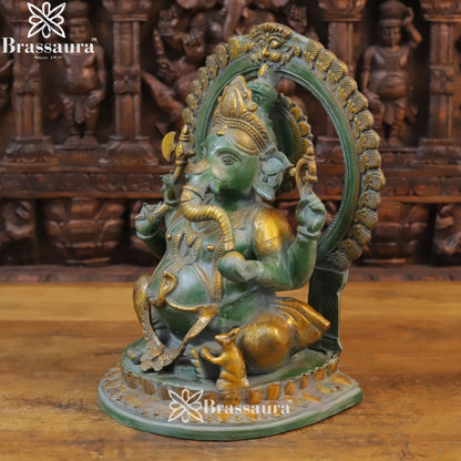 Brass Ring Ganesha Weight 14 Kg & Height 16 Inch