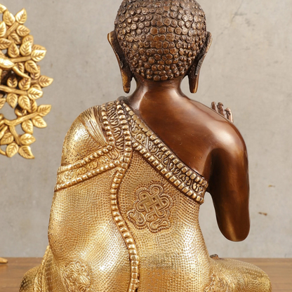 Brassaura™ Pure Brass Blessing Buddha Statue in Green Antique Finish – Height 10.5 Inches, Weight 3.42 Kgs (Copy)