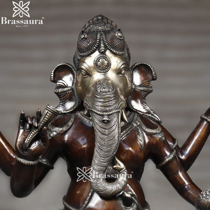 Brass Dancing Ganesha Weight 155 Kg & Height 66 Inch