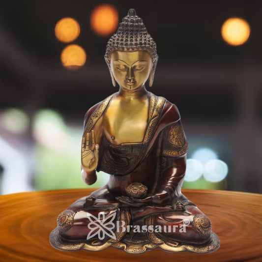 Brass Vintage Buddha Weight 7 Kg & Height 14 Inch