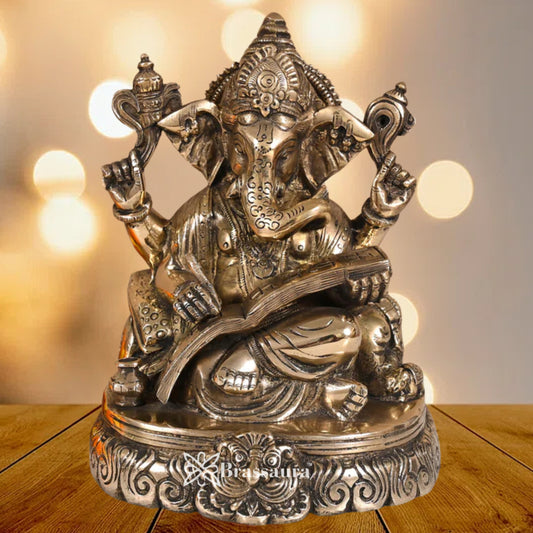 Brass Ganesha Statue Weight 3 Kg & Height 7.5 Inch