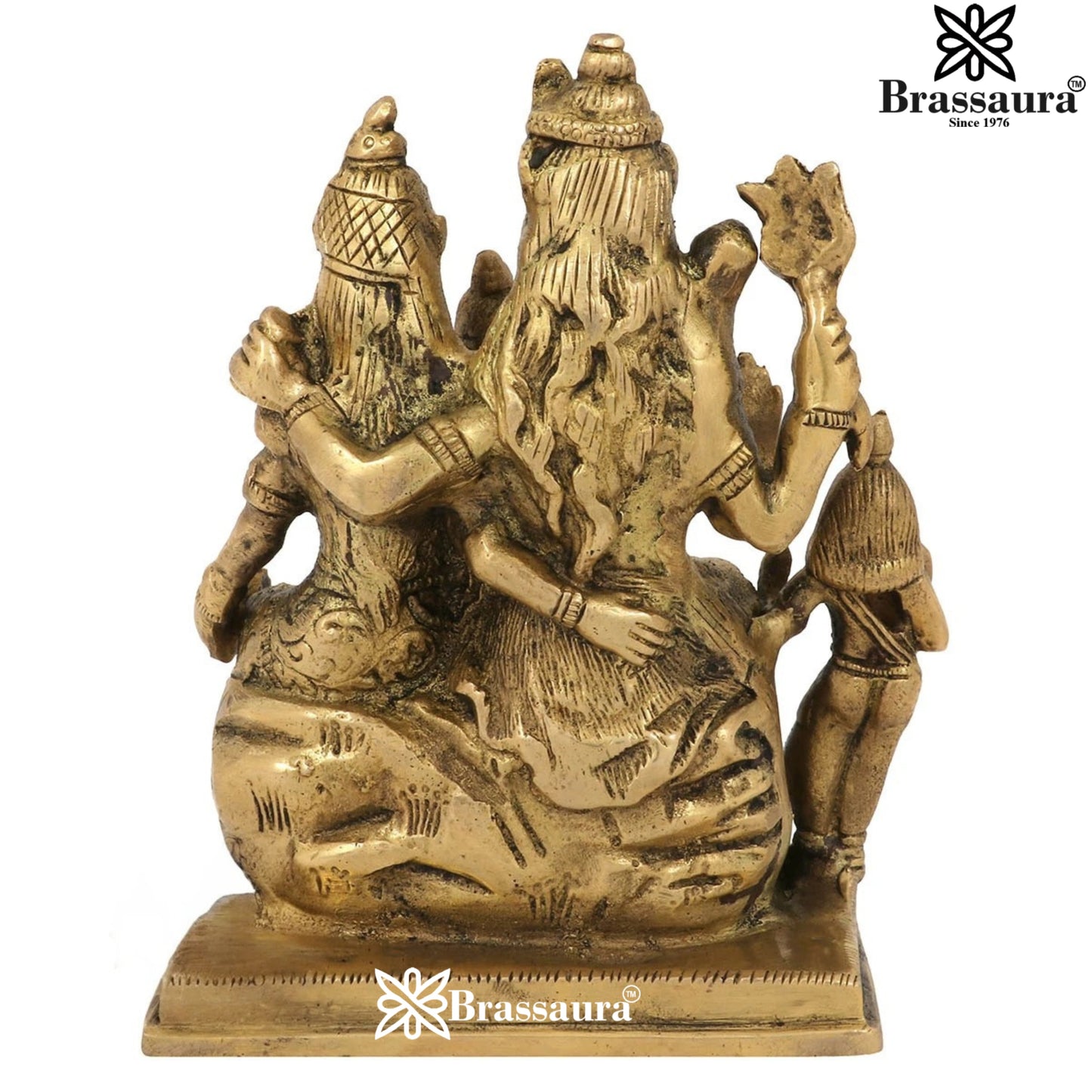 Brass Artistic Shiv Family  Weight 1.5 Kg & Height 6 Inch