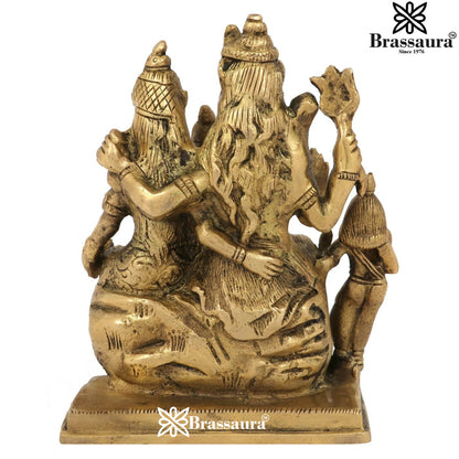 Brass Artistic Shiv Family  Weight 1.5 Kg & Height 6 Inch