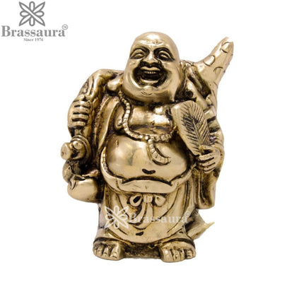 Brass Laughing Buddha Weight 0.4 kg & Height 3.5 Inch