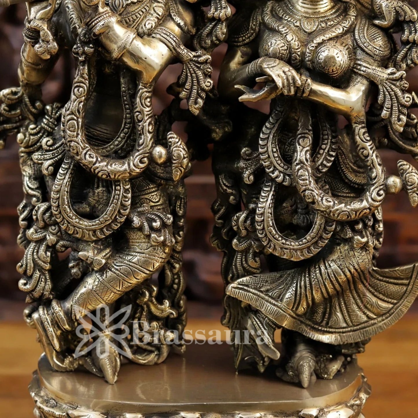 Brass Radha Krishna Murti Weight 18.4 Kg And Height 21 Inch