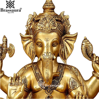 Brass Super fine Ganesha Statue Weight 18 Kg & Height 18 Inch