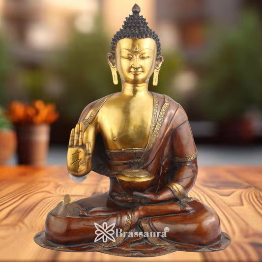 Brass Blessing Buddha Weight 29 Kg & Height 30 Inch