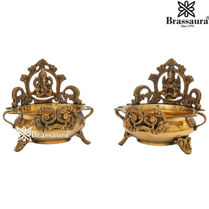 Brass Antique Lakshmi Ganesh Weight 2.8 Kg & Height 7 Inch