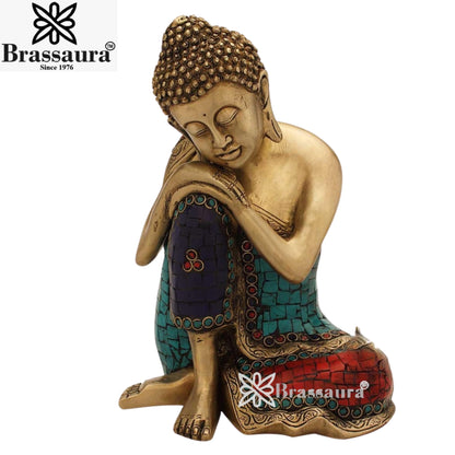 Brass Vintage Buddha Weight 4.3 Kg & Height 11 Inch
